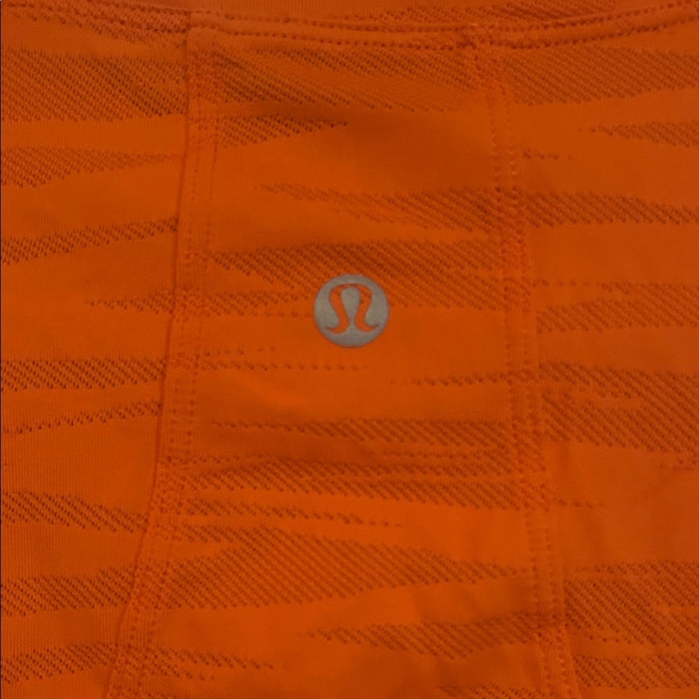 Lululemon Dark Orange Long Sleeve Crop Women's Top with pattern - Picture 4 of 8